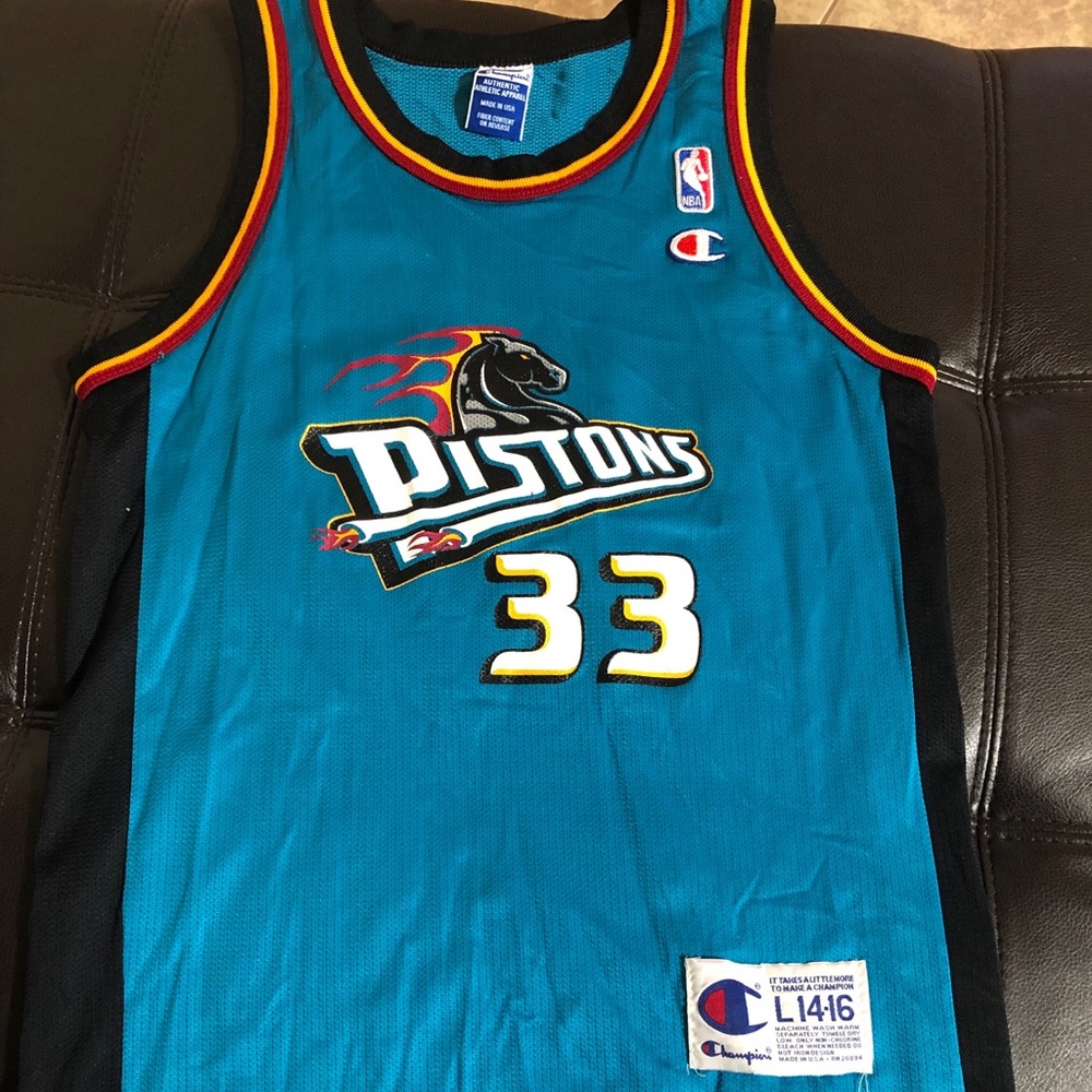 Champion Grant Hill Pistons Jesrsey